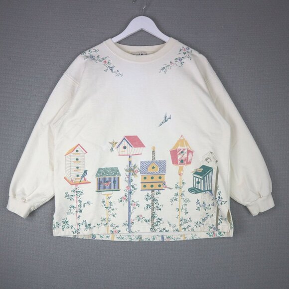 Northern Reflections Sweaters - Northern Reflections VIntage Birdhouse Sweater 1990s
